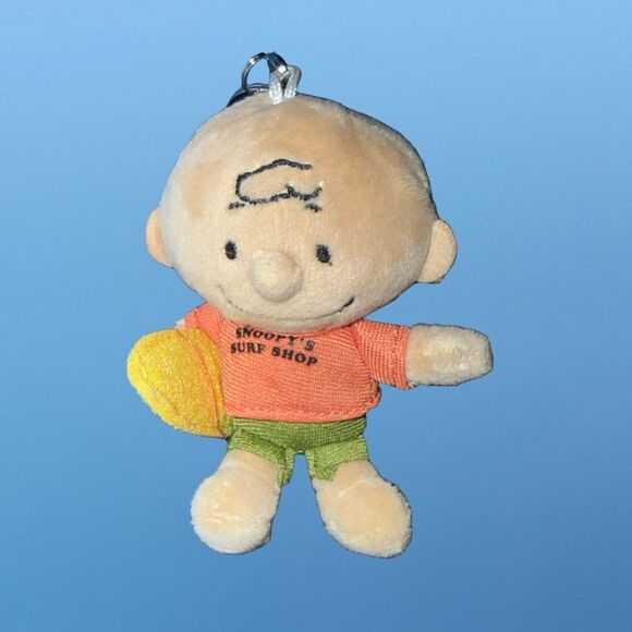 NEW Charlie Brown Aloha Chuck Surfer Snoopy Surf Shop Keychain Backpack Clip A30 - Picture 4 of 5
